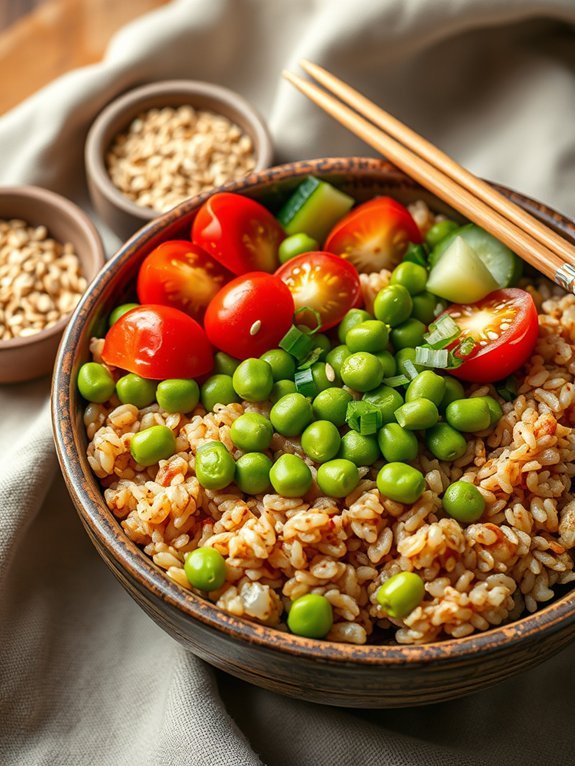 healthy grain and protein