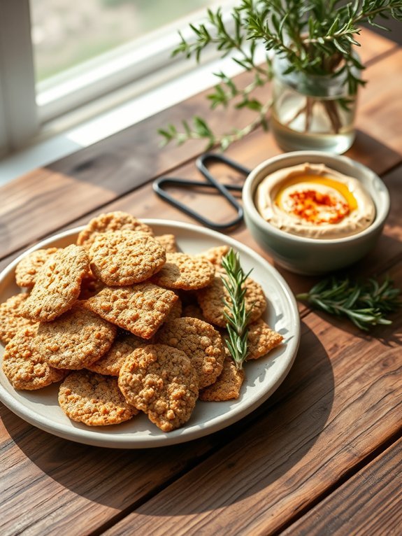 healthy quinoa flax crackers