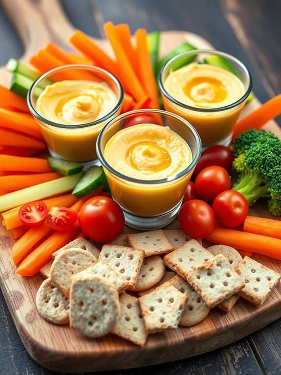 healthy snack with hummus