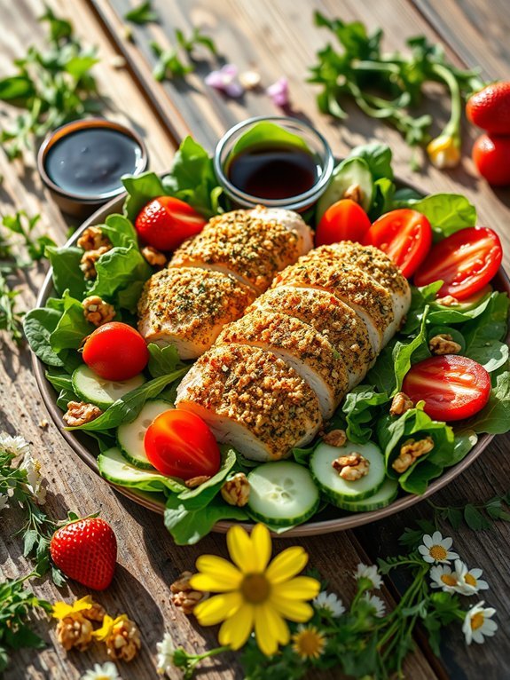 15 Fresh and Delicious Spring Salad Recipes Featuring Seasonal Ingredients 13 herb crusted chicken salad