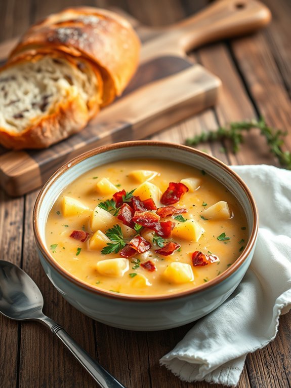 herb infused clam soup