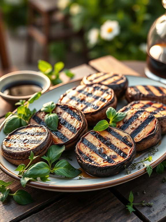 herb infused grilled mushrooms