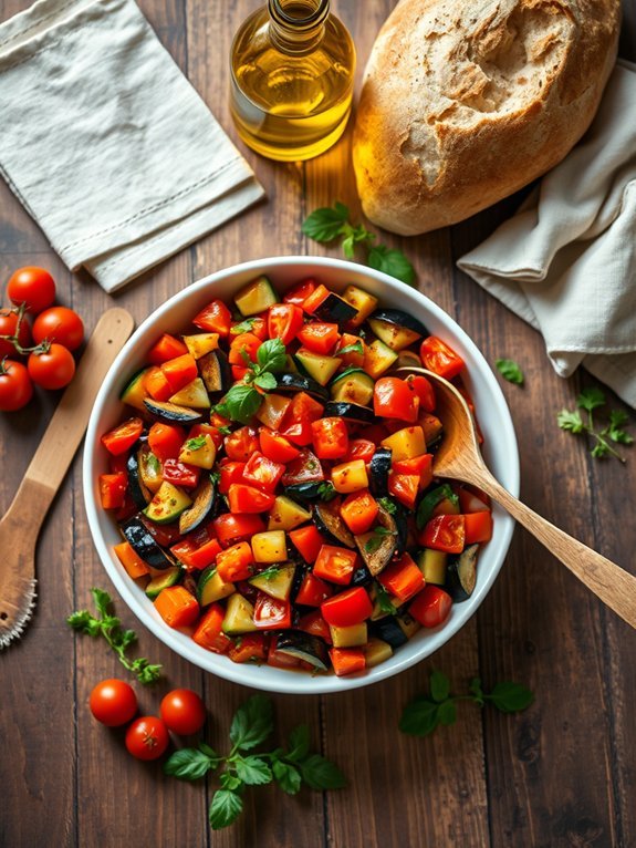 15 Delicious Recipes Featuring Fresh Local and Seasonal Vegetables 9 herb infused ratatouille recipe