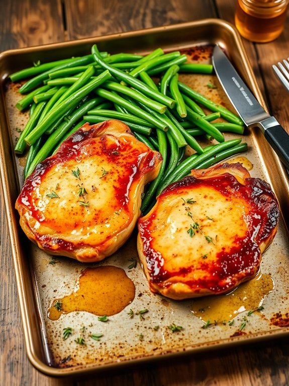 12 Easy Sheet Pan Dinner Recipes for Quick and Effortless Cooking 9 honey mustard glazed chops
