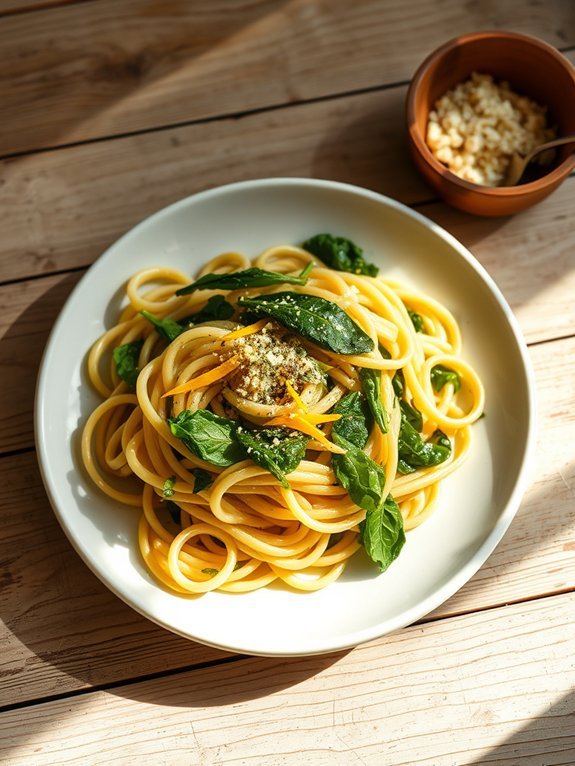 10 Quick and Easy Last-Minute Dinner Recipes for Busy Weeknights 6 lemon herb spinach pasta