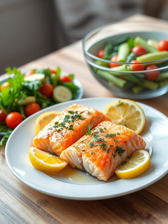 lemon infused salmon with herbs
