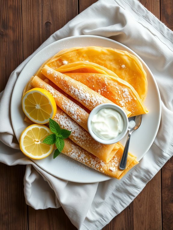 12 Delicious Sweet and Savory Crepe Recipes You Can Easily Make at Home 3 lemon sugar filled crepes