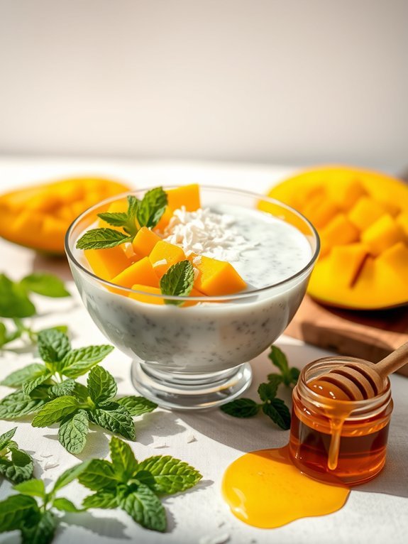 12 Easy No-Bake Dessert Recipes for Effortless Days 5 mango coconut chia dessert