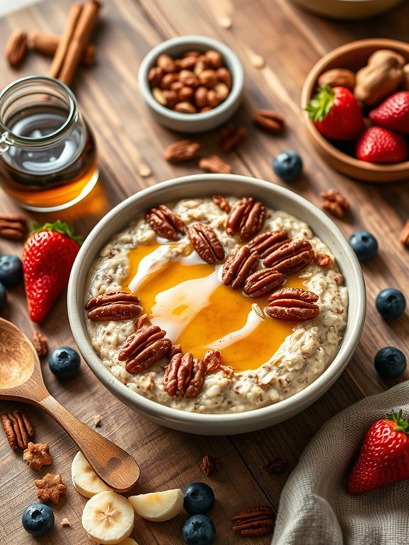 20 Quick and Easy Oatmeal Recipes for a Healthy Breakfast 7 maple pecan oatmeal dish