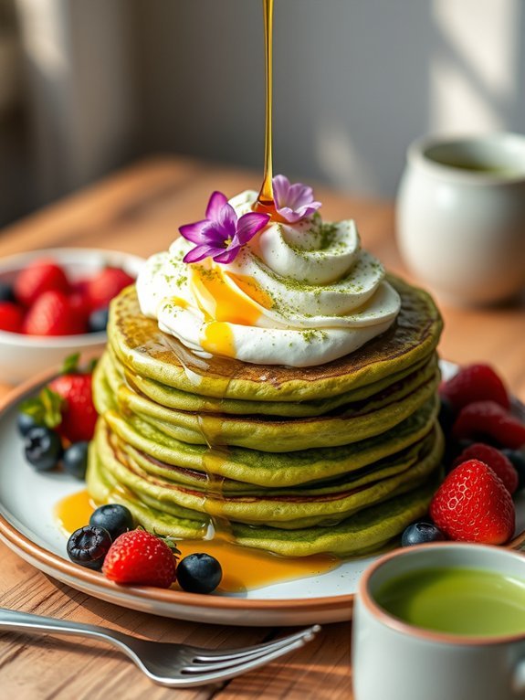 10 Recipes for Perfectly Fluffy Pancakes You'll Love 9 matcha green tea pancakes