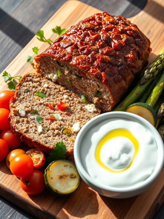 mediterranean inspired feta meatloaf