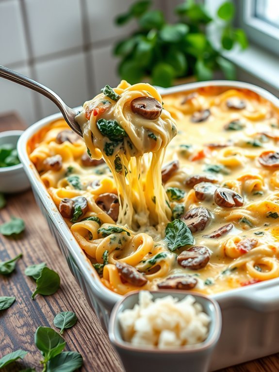 Top 10 Family-Friendly Casserole Recipes for Delicious Meals 6 mushroom spinach pasta bake