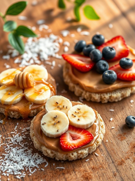 10 Quick and Easy Vegan Snack Recipes for Busy Days 5 nut butter topped rice cakes
