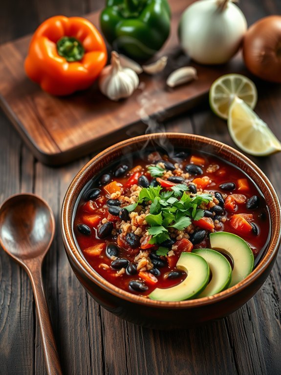 nutritious chili with quinoa