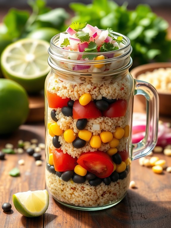 10 Easy Mason Jar Salad Recipes for Quick and Healthy On-the-Go Meals 3 nutritious grain bean salad