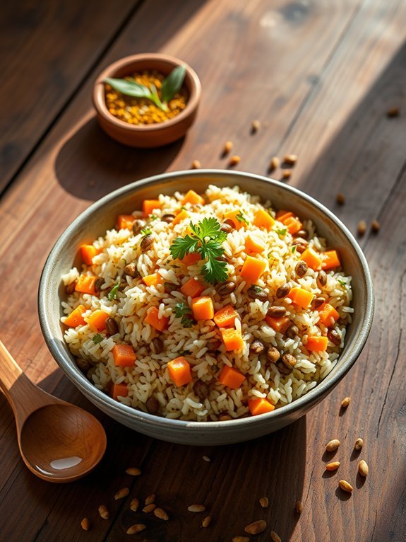 nutritious rice lentil dish