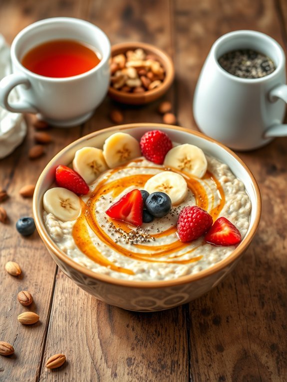nutty fruit oatmeal bowl