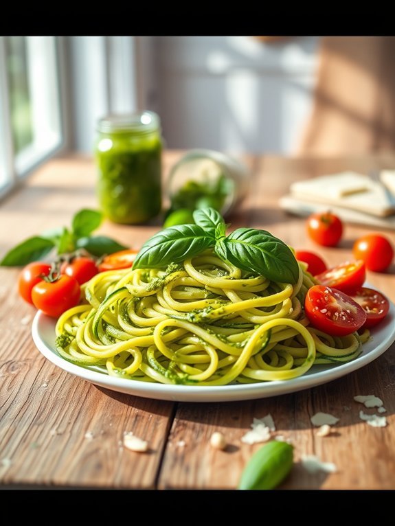 15 Delicious Recipes Featuring Fresh Local and Seasonal Vegetables 3 pasta alternative with pesto