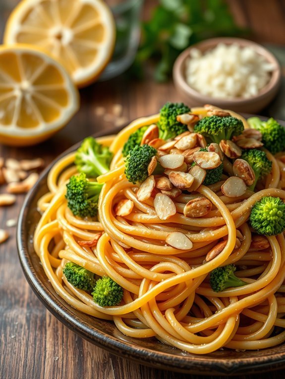 12 Filling High-Fiber Recipes to Help You Stay Satisfied 7 pasta broccoli and almonds