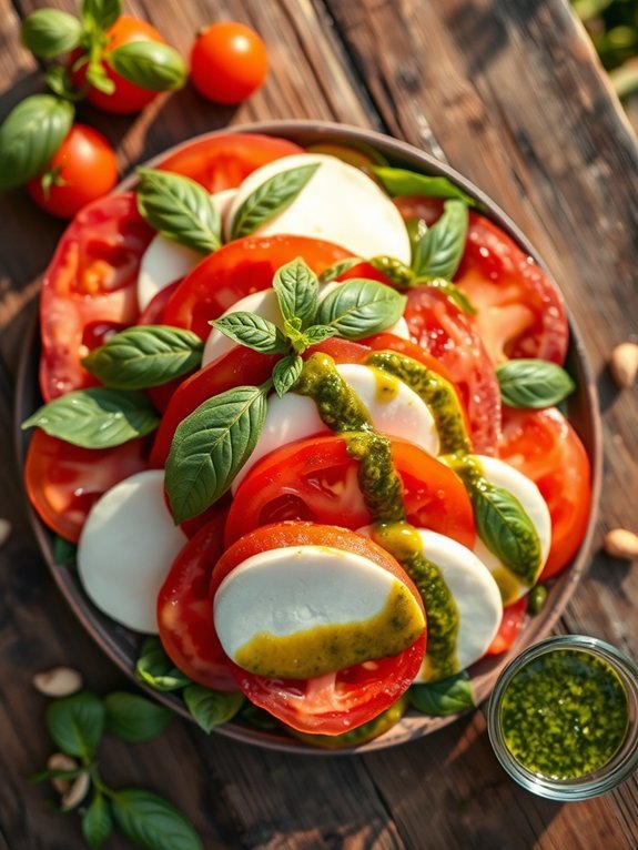 15 Delicious Keto Salad Recipes to Elevate Your Low-Carb Menu 5 pesto topped caprese salad