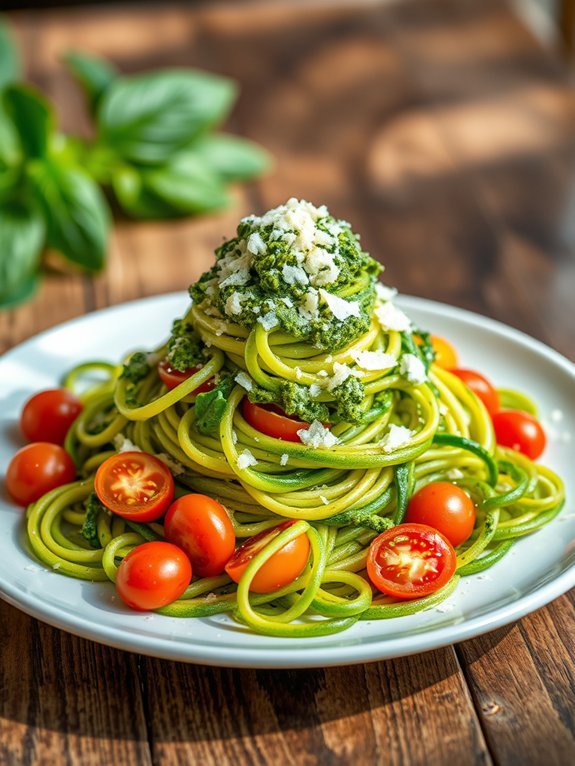 20 Delicious Mediterranean Diet Recipes You'll Adore for Healthy Eating 13 pesto zucchini noodle dish