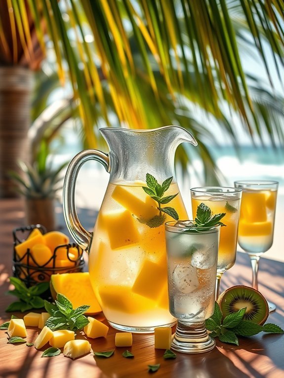 12 Refreshing DIY Flavored Water Recipes You Can Make at Home 4 pineapple coconut water delight