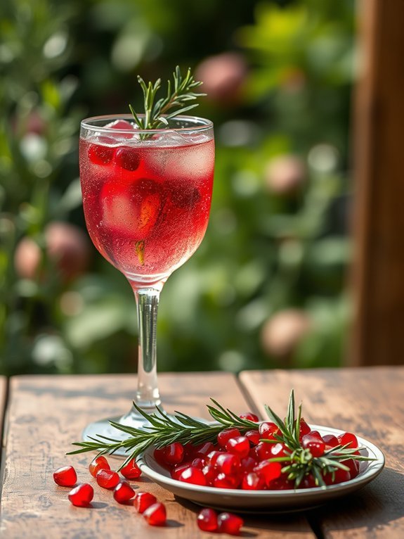 pomegranate rosemary flavored beverage