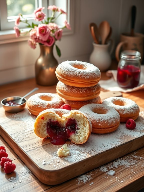 10 Easy Homemade Fluffy Donut Recipes You'll Love 8 powdered sugar jelly donuts