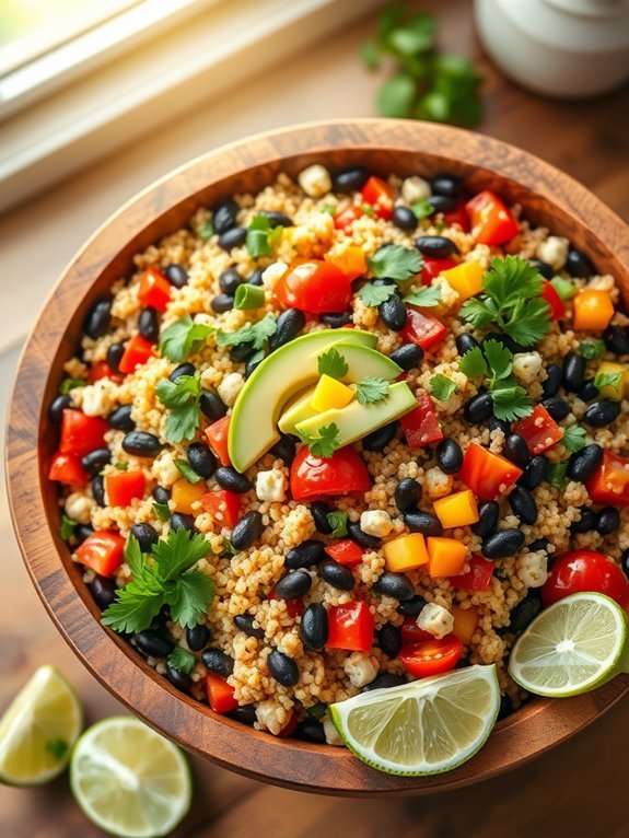 15 High-Protein Vegan Recipes for Healthy Eating 2 quinoa and black bean salad