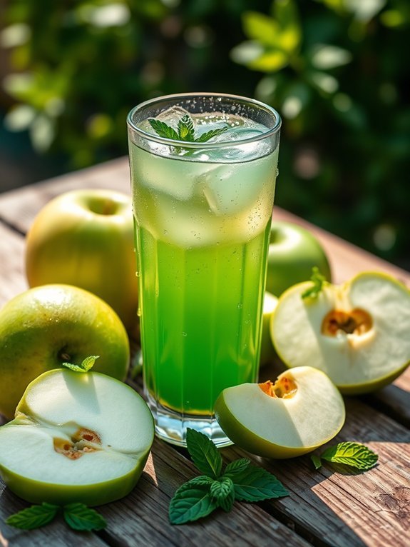 refreshing green apple drink