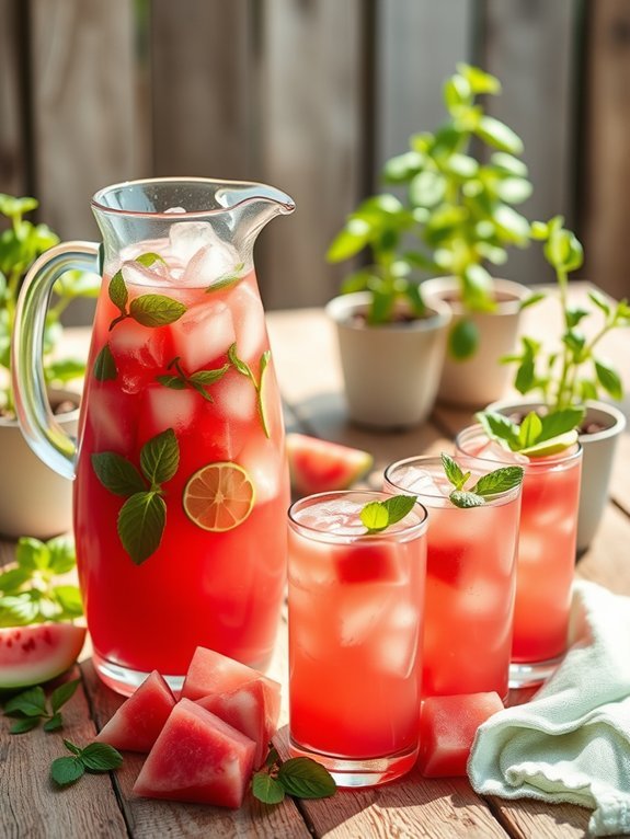 refreshing watermelon basil beverage