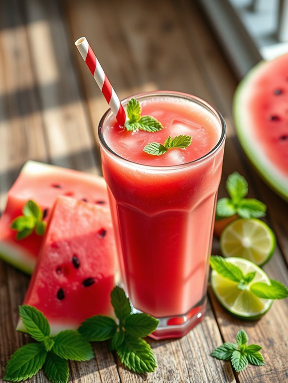 refreshing watermelon mint beverage