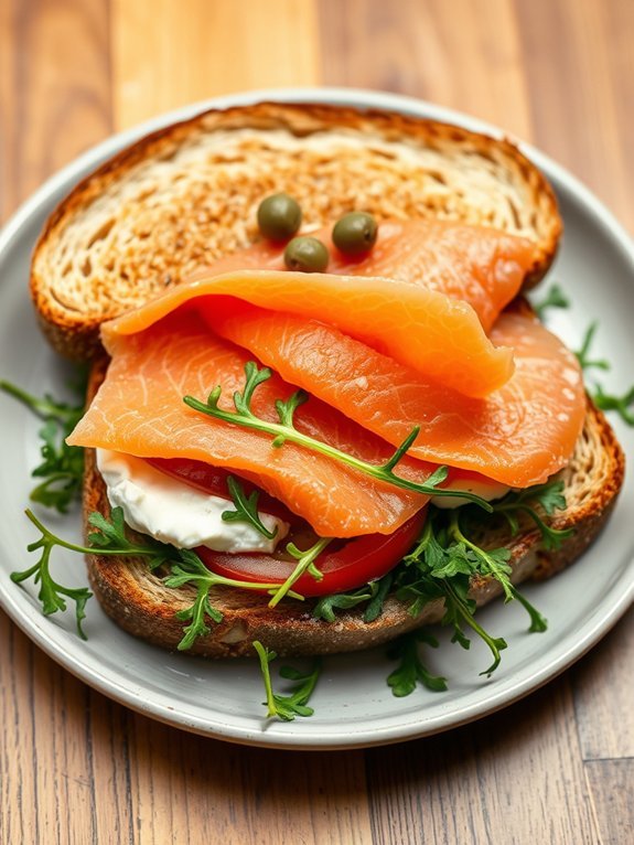 salmon cream cheese sandwich