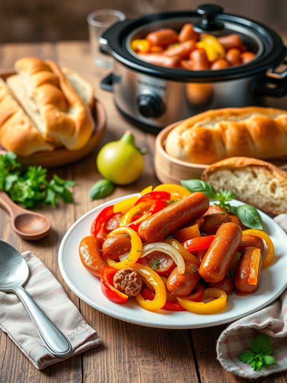 15 Budget-Friendly Slow Cooker Recipes for Delicious Meals 8 sausage and peppers dish