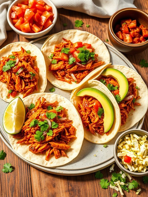 15 Budget-Friendly Slow Cooker Recipes for Delicious Meals 3 savory chicken filled tacos