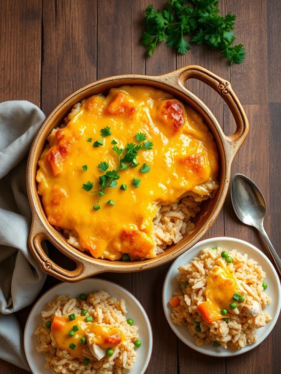 savory chicken rice bake