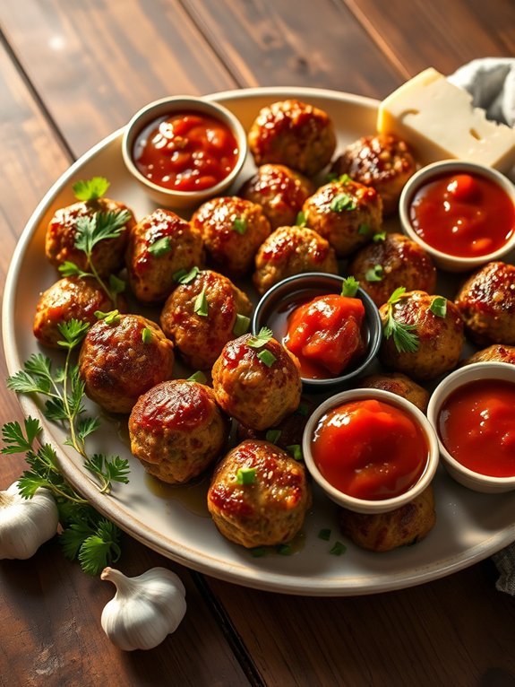 savory garlic parmesan meatballs