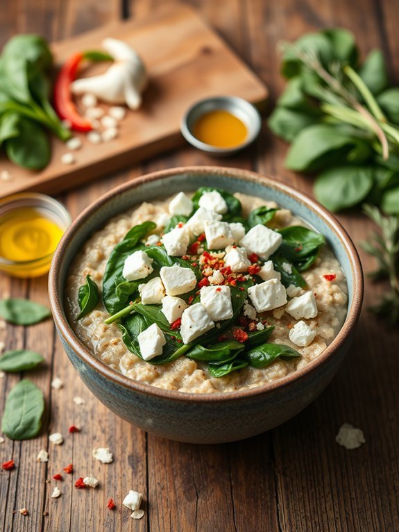 20 Quick and Easy Oatmeal Recipes for a Healthy Breakfast 5 savory oatmeal with spinach