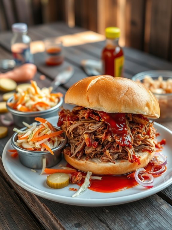 savory pulled pork sandwiches