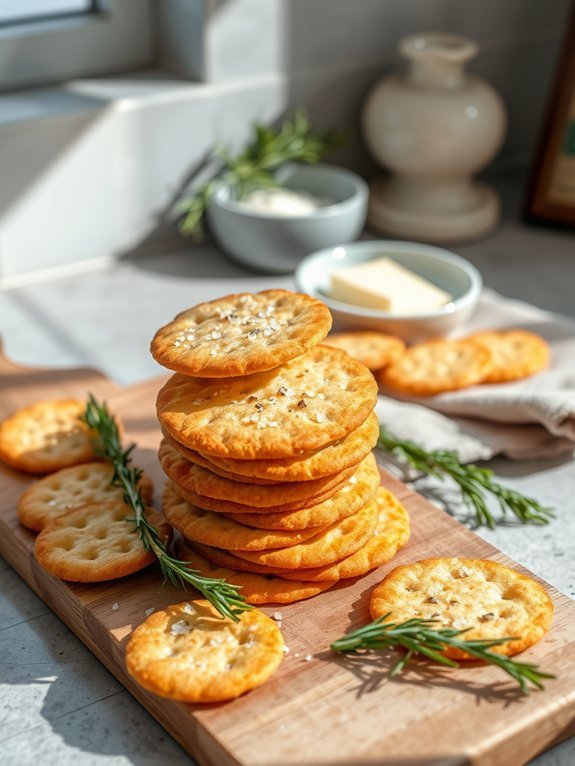 savory rosemary infused crackers