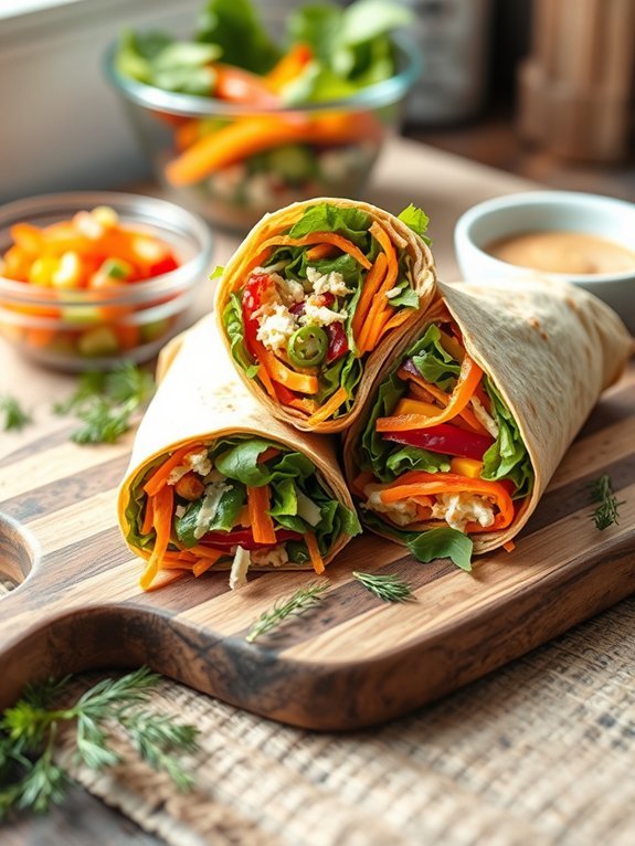 savory veggie cheese wraps