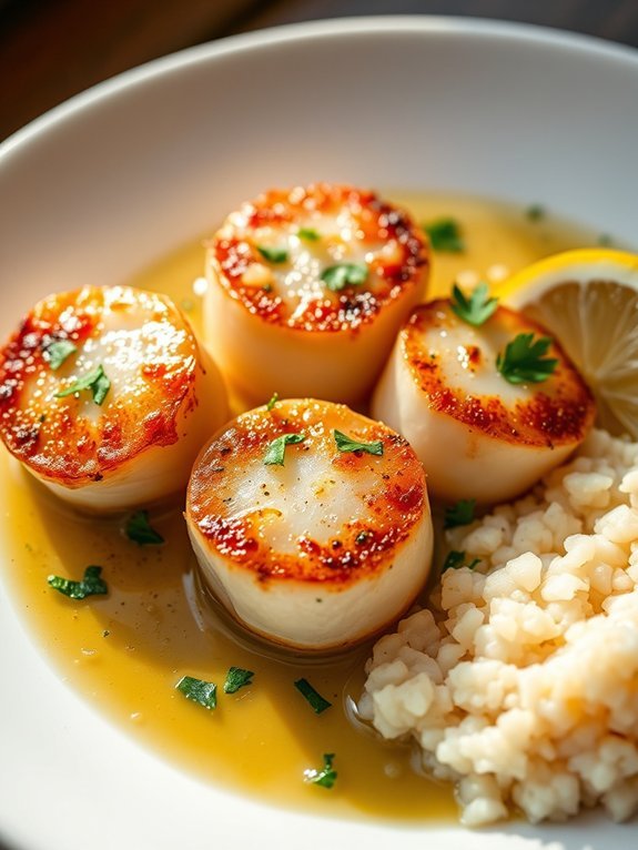 scallops with white wine