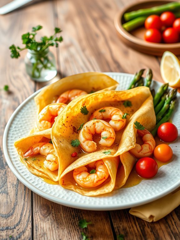12 Delicious Sweet and Savory Crepe Recipes You Can Easily Make at Home 11 shrimp filled savory crepes