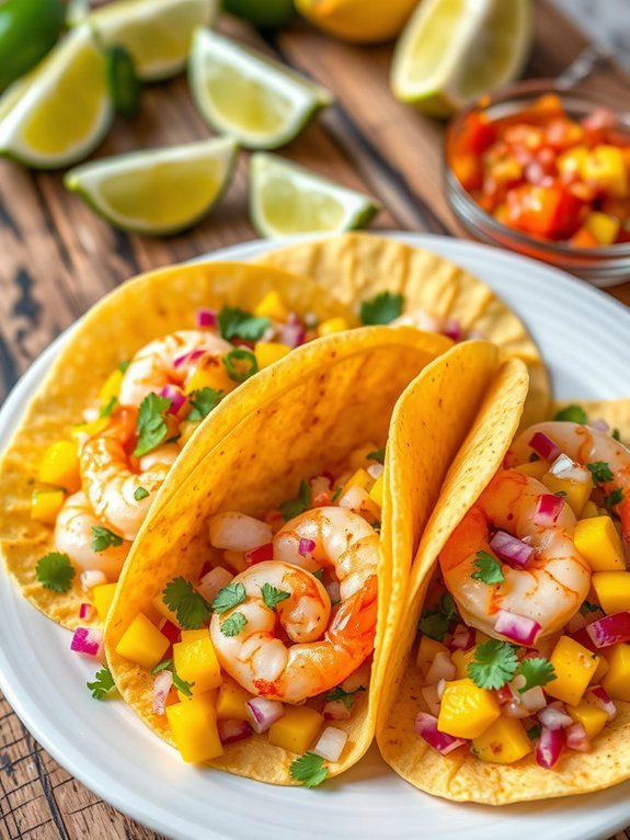 shrimp tacos with mango
