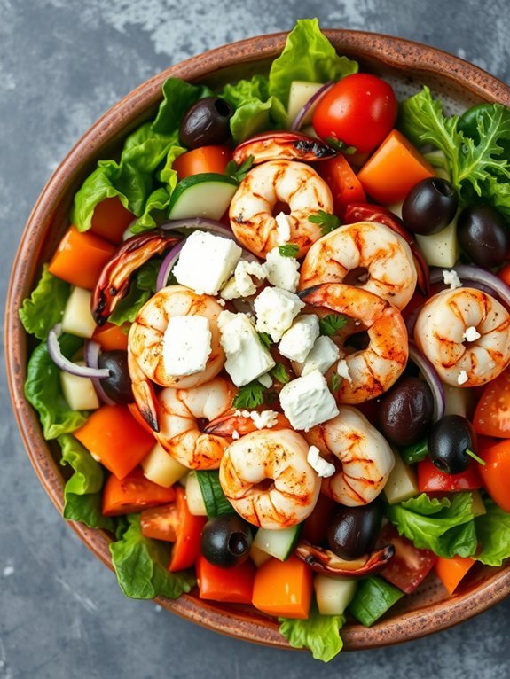 shrimp topped greek salad recipe