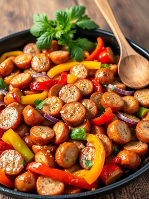 sizzling sausage and peppers