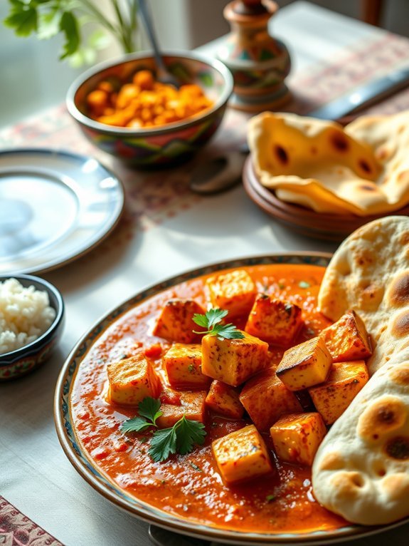 spiced paneer curry dish