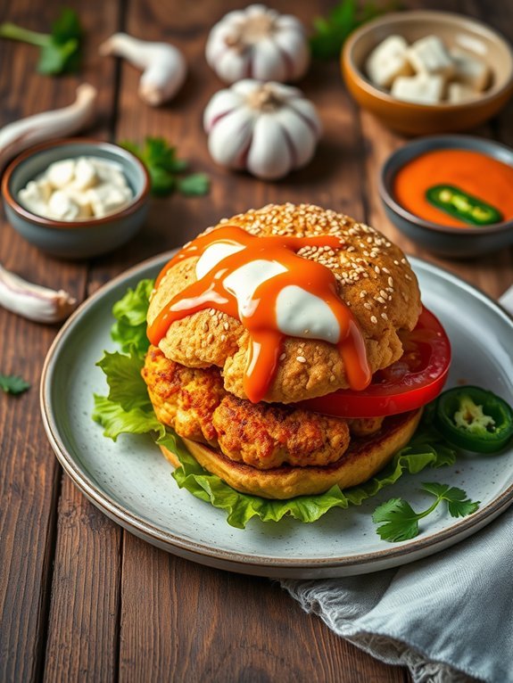 15 Delicious and Unique Burger Recipes for Perfect Grilling 9 spicy buffalo cauliflower burger