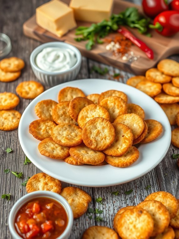 spicy cheese flavored snack crackers