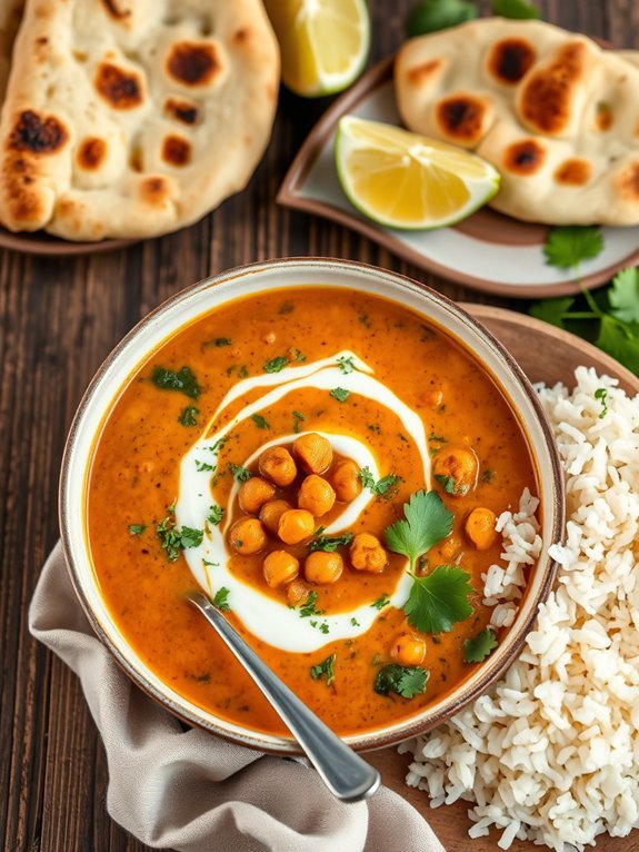 spicy chickpea spinach curry